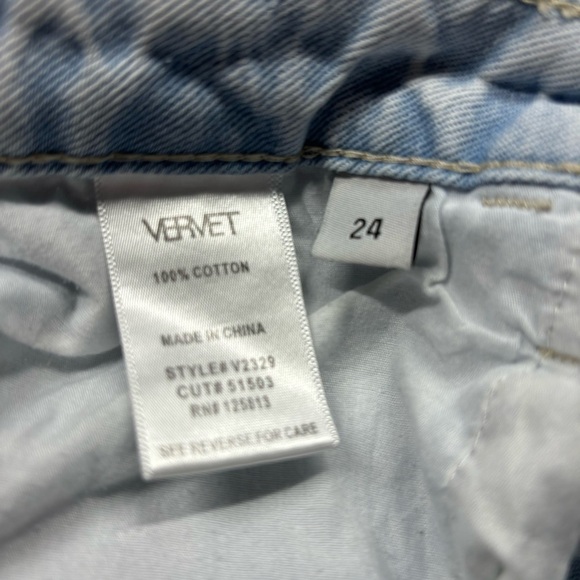 Vervet Jeans Womens 24 High Rise Light Wash Raw Hem Wide Leg Night Out Party - Picture 3 of 4